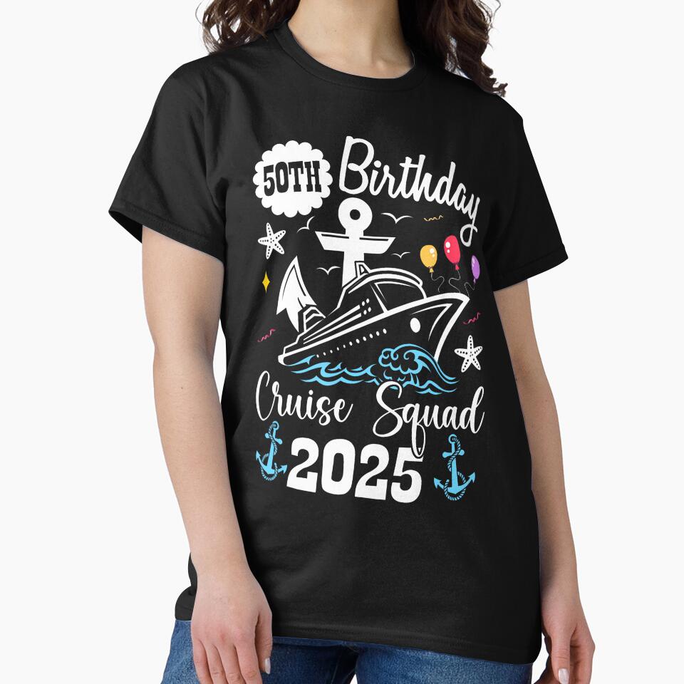 50Th Birthday Cruise Squad 2025 Matching Family Vacation by TysonLangosh