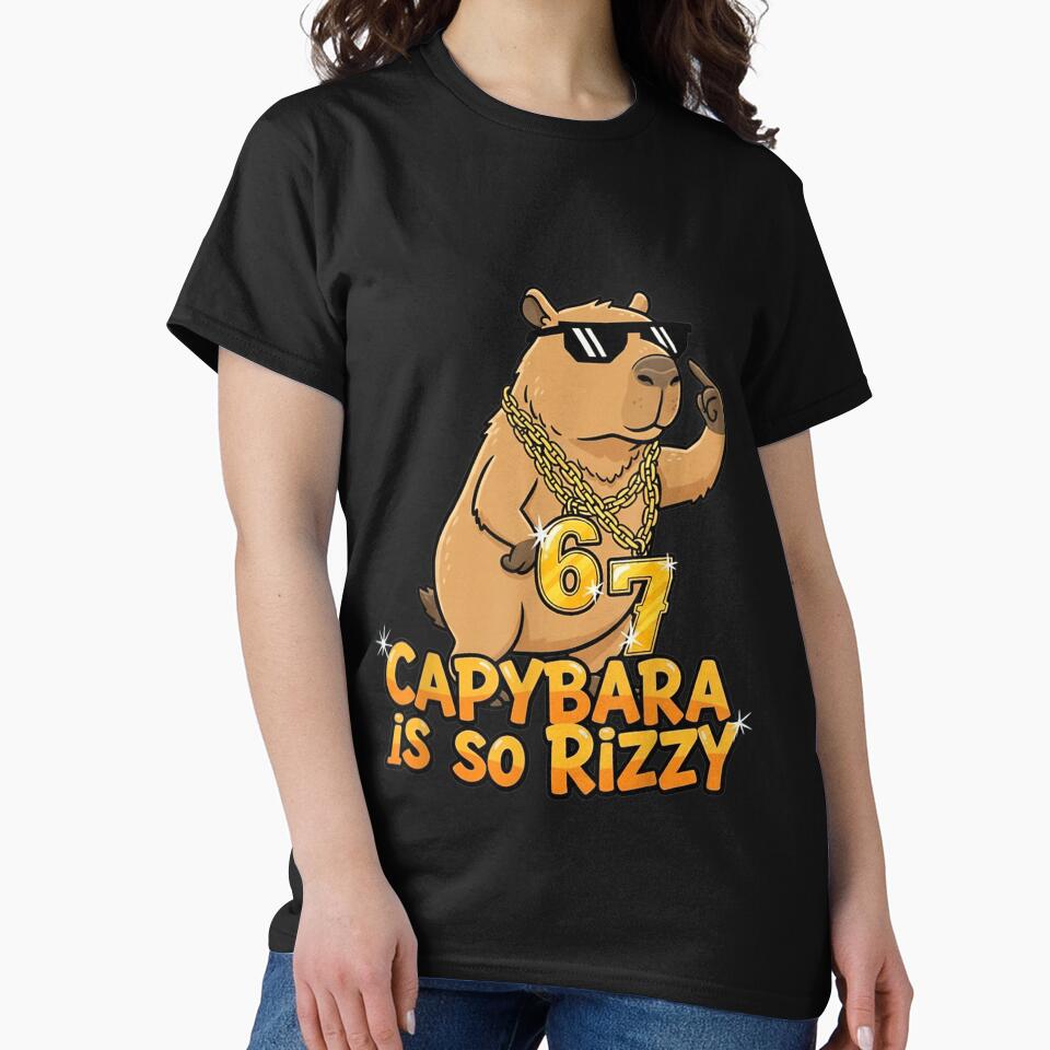 Funny Capybara is So Rizzy Meme 67 Art for Men Women Kids , Capybara Gift Lover by DZIRI NAJAT
