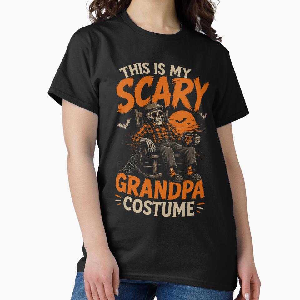 Scary Grandpa Costume Halloween Skeleton Grandpa Funny Halloween Design by mraihan