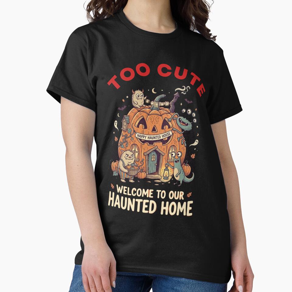 Retro Monster Pumpkin House - Welcome to Our Haunted Home by The Kawaii Forge