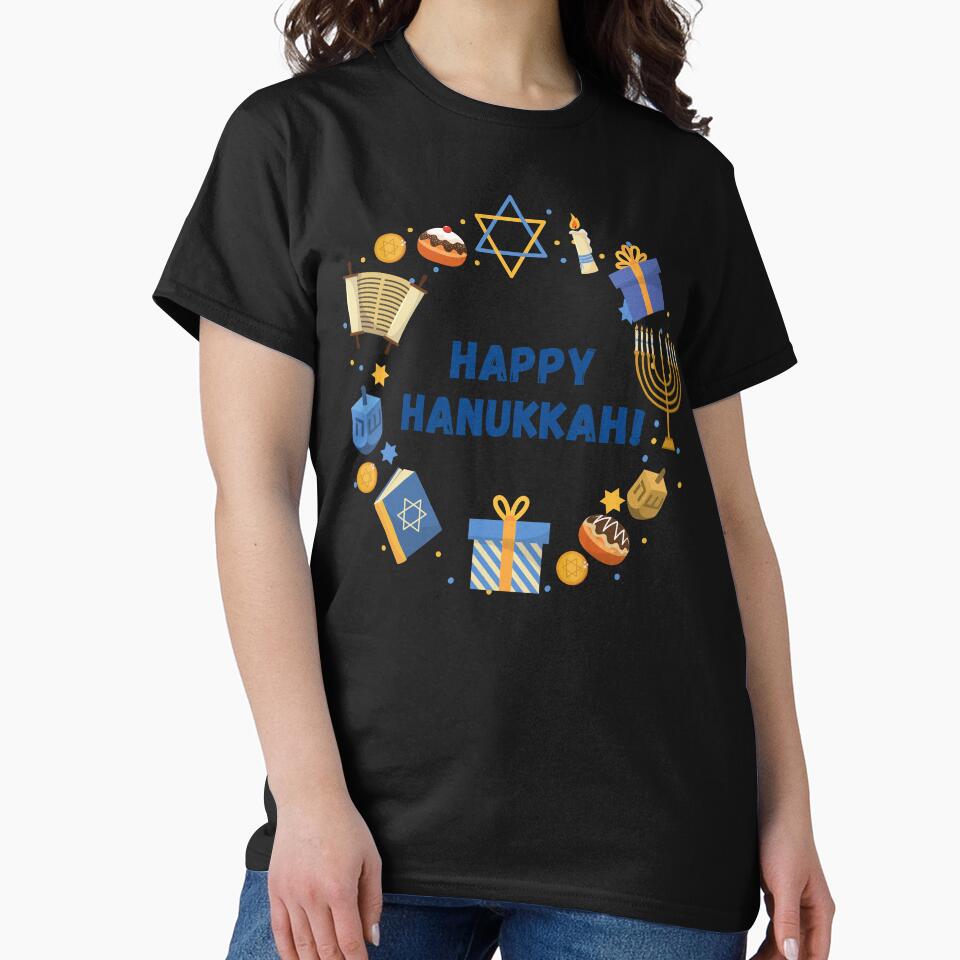 happy hanukkah 2021 dreidel menorah by happinestSHOP
