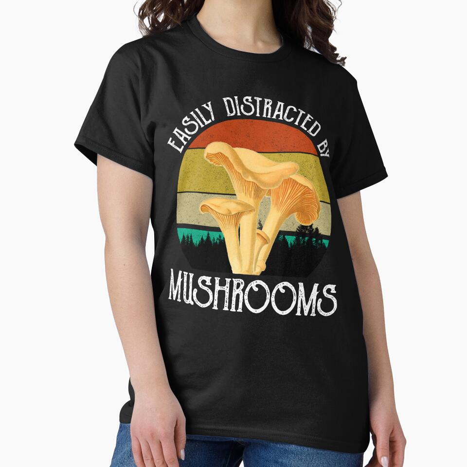 Easily Distracted By Mushrooms (Chanterelle) by Cat Lady Designs