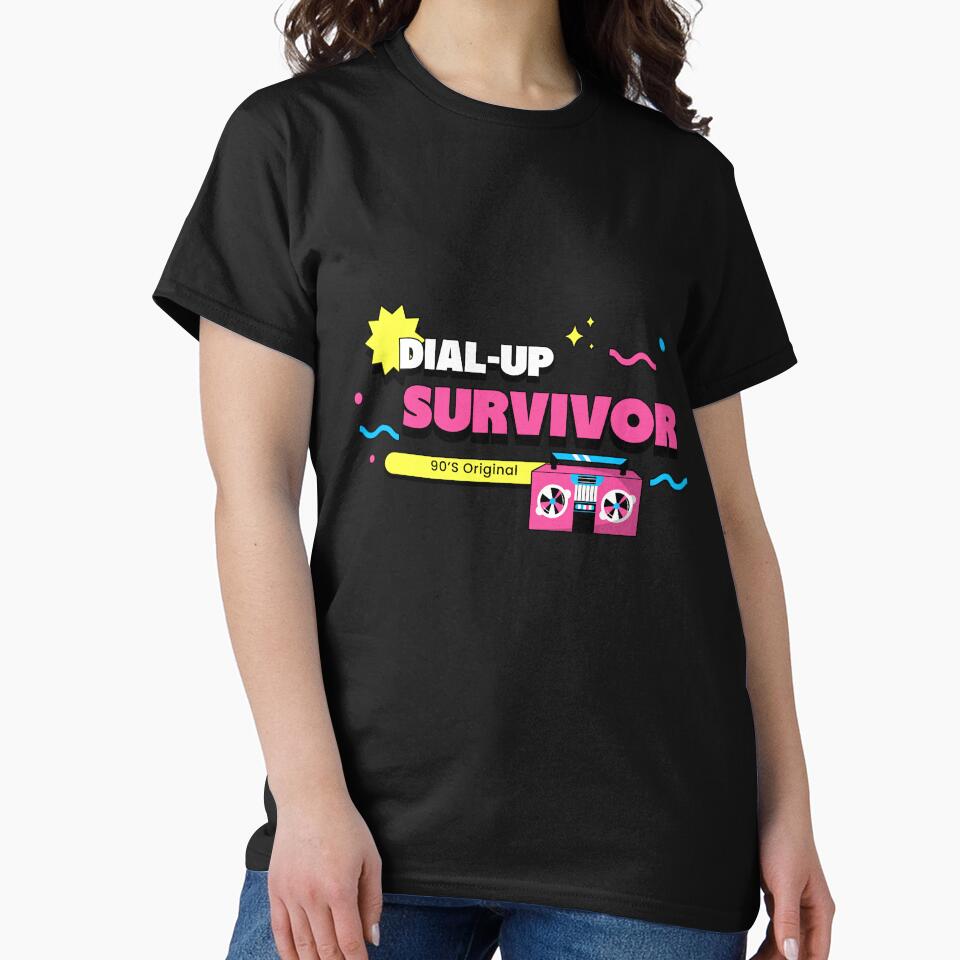 Dial-Up Survivor 90s Retro by V's Tees