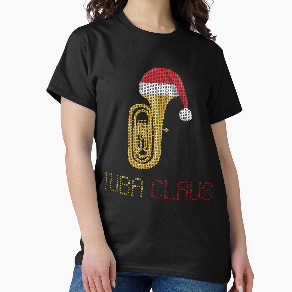 Tuba Claus - Funny Tuba Marching Band Christmas Sweater Shirt by mrsmitful
