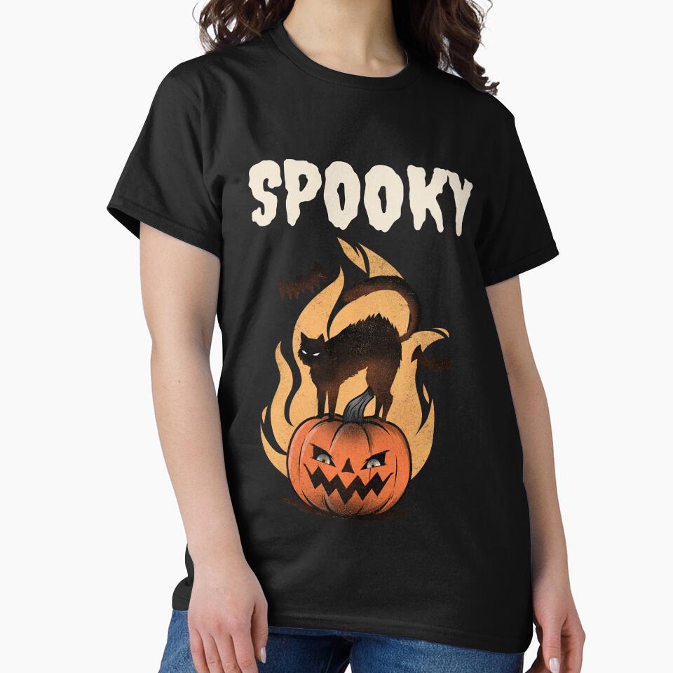 Spooky Black Cat on a Grinning Halloween Pumpkin by Mariana Piana