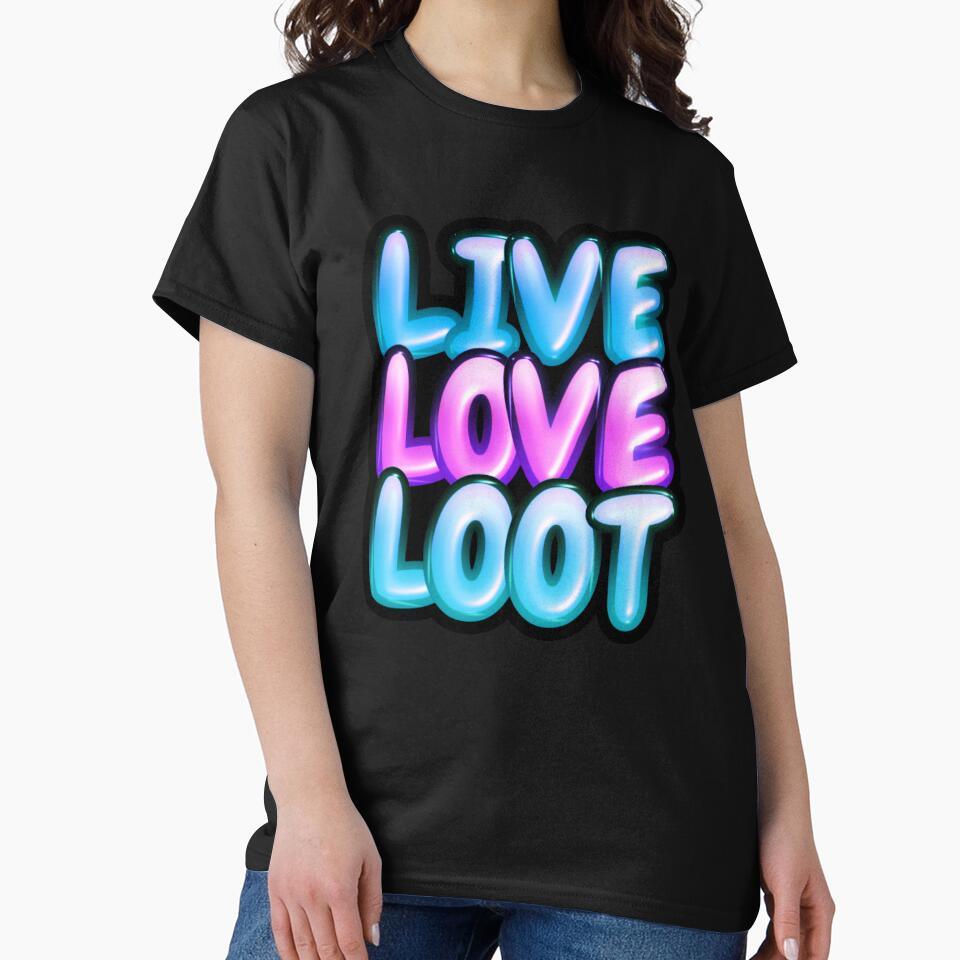 Live Love Loot Bubble Style Text by Vinji-art