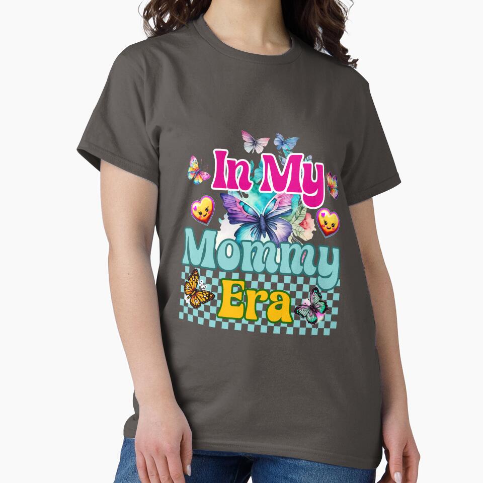 In My Mommy Era with Retro Colorful Butterfly Groovy Mommy Design by Raise2Shine