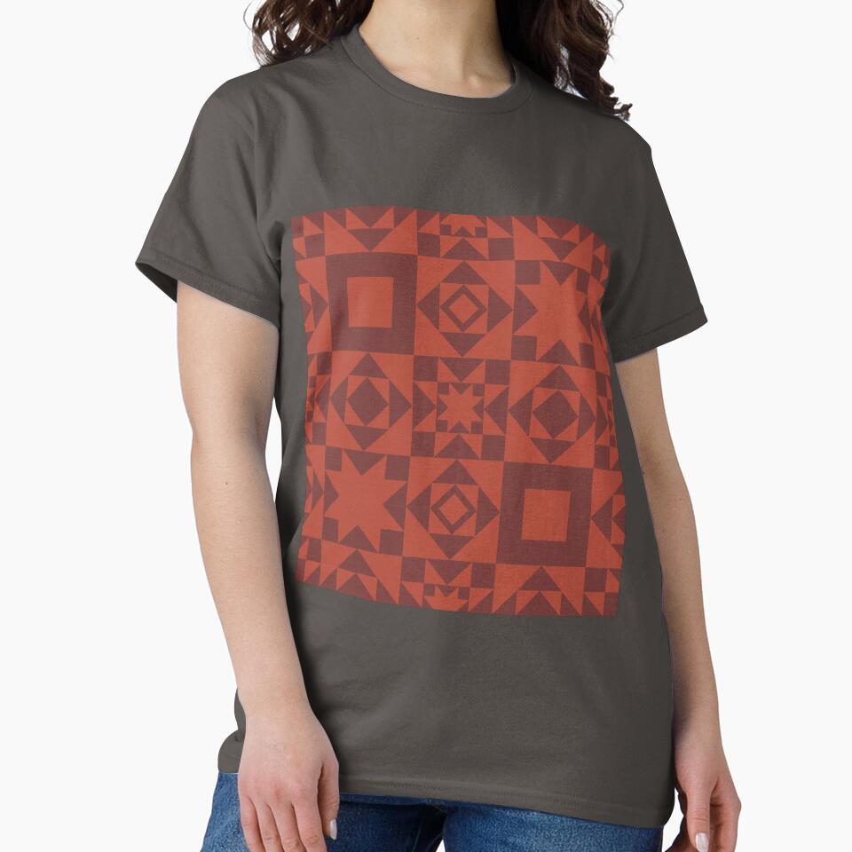 Autumnal Farmhouse Quilt in Tonal Barn Rust by YesterdayColl