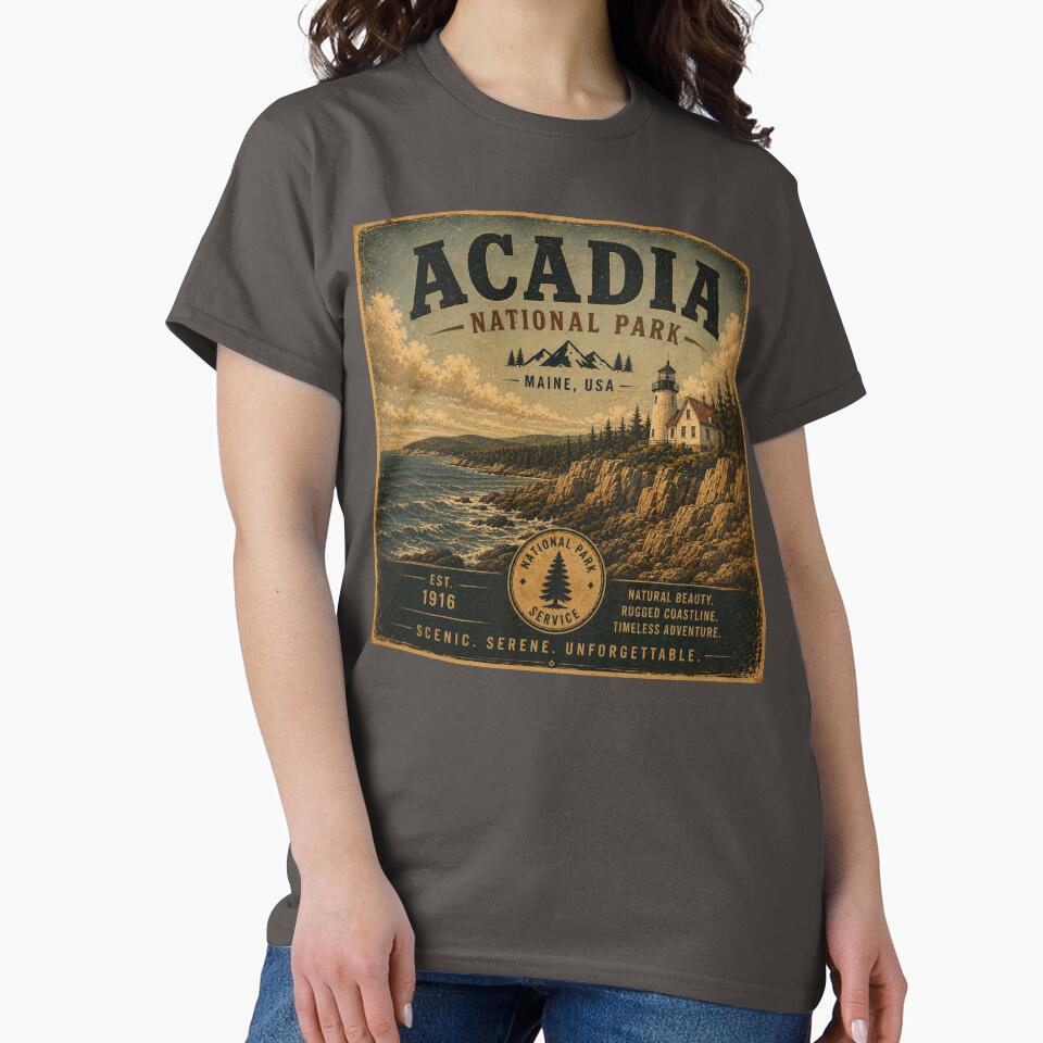 Acadia National Park Vintage Mountain Design USA by T-Motive