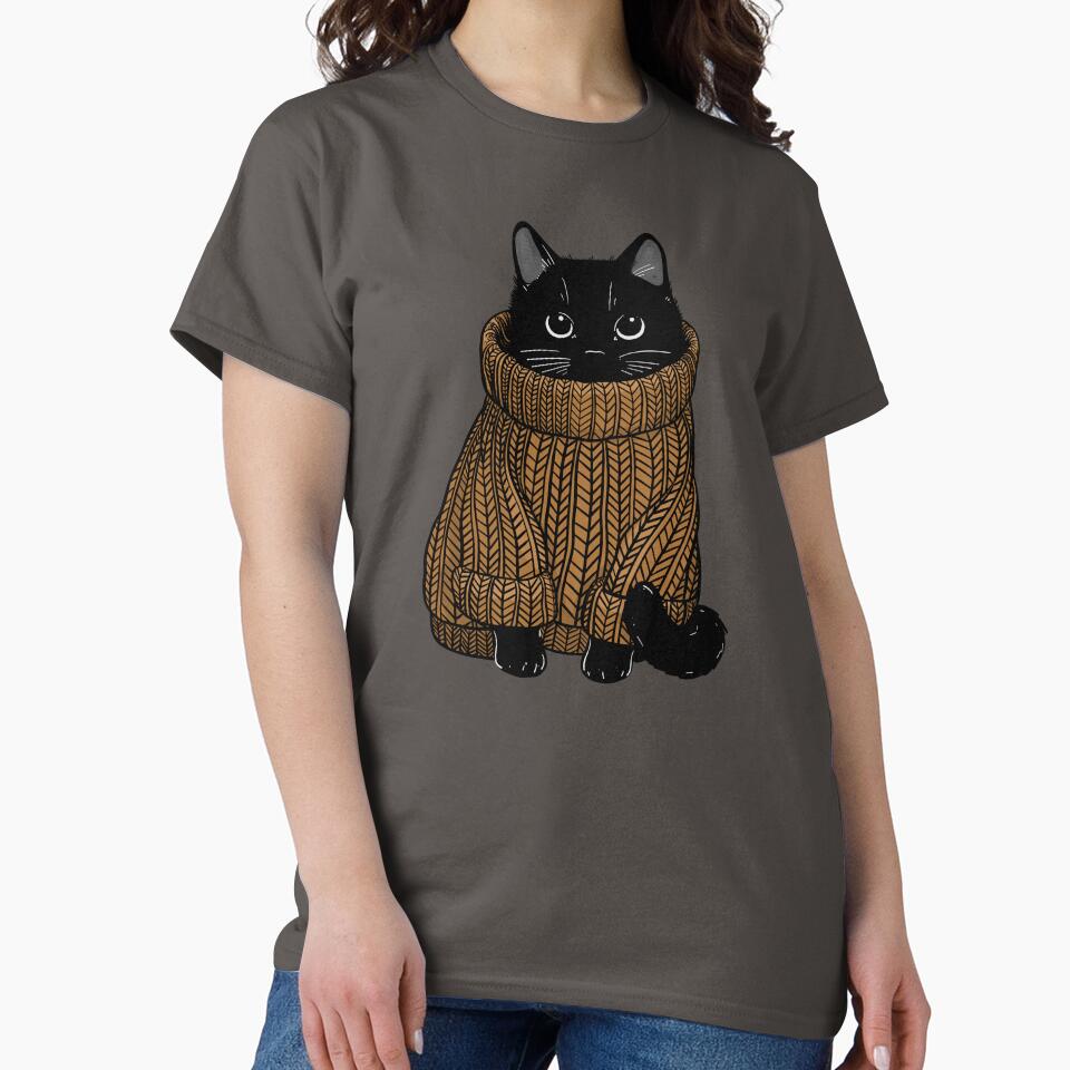 Cozy Autumn Sweater Cat by KilkennyCat Art