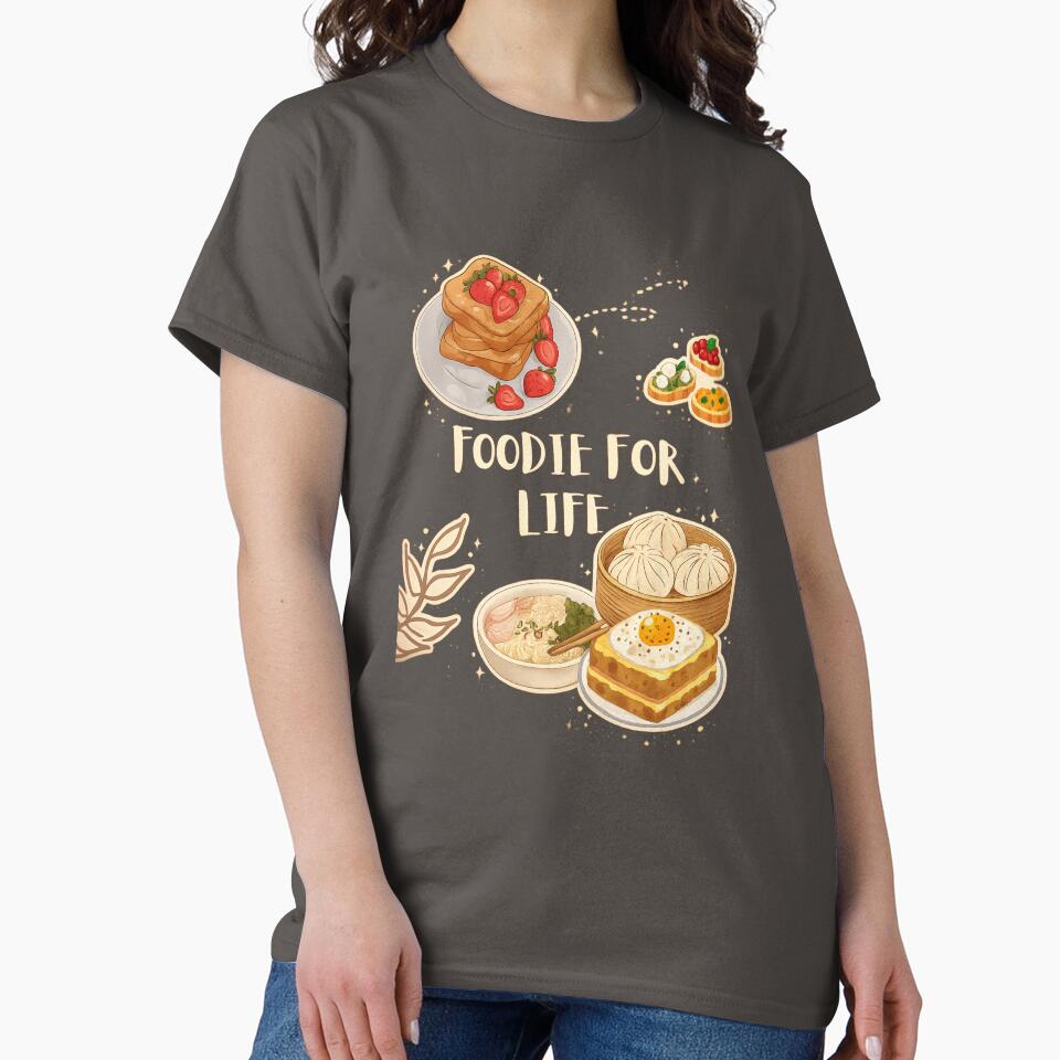 Foodie for Life – Cute Food Lover Watercolor Aesthetic Design by ravenRM