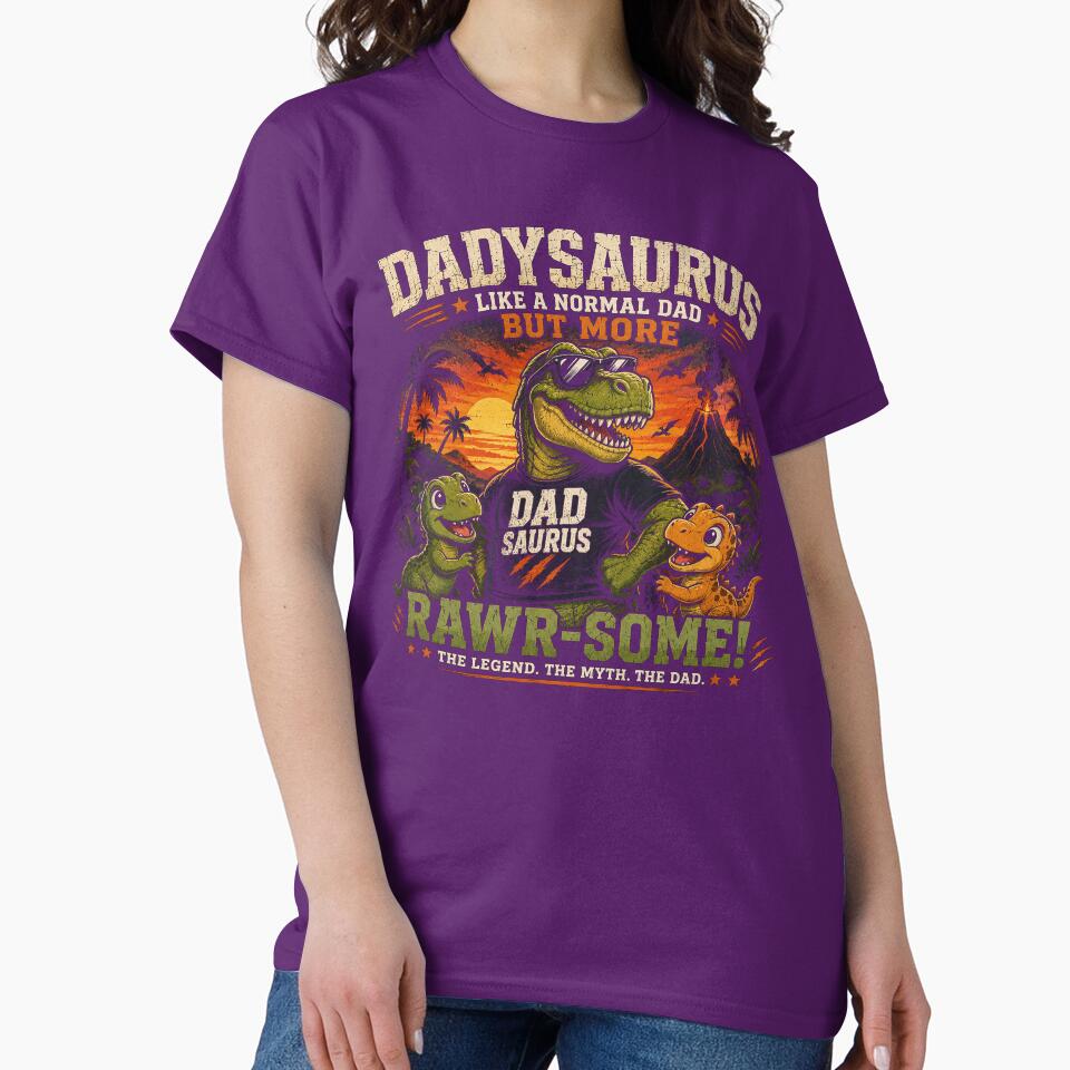 Dadysaurus Funny Dad T-Rex Shirt | Rawr-Some Dinosaur Dad Gift by Igrowlab254