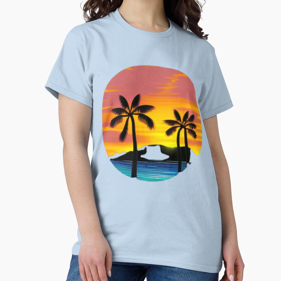 retro sunset t-shirt by aipaint