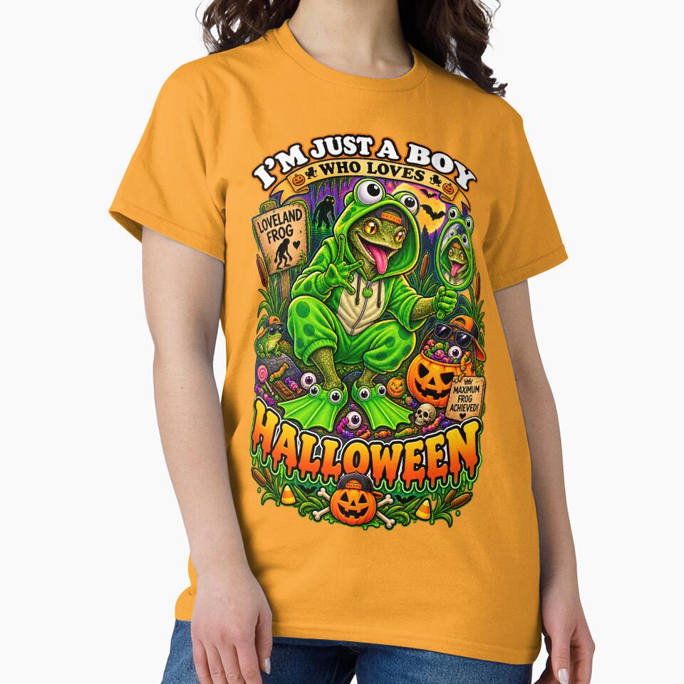 ⭐ CRYPT OR TREAT COLLECTION - CRYPTID - LOVELAND FROG IN FROG COSTUME - HOODED FROG ONESIES - BOY - LOVELAND OHIO CRYPTID by WheelieGdArt