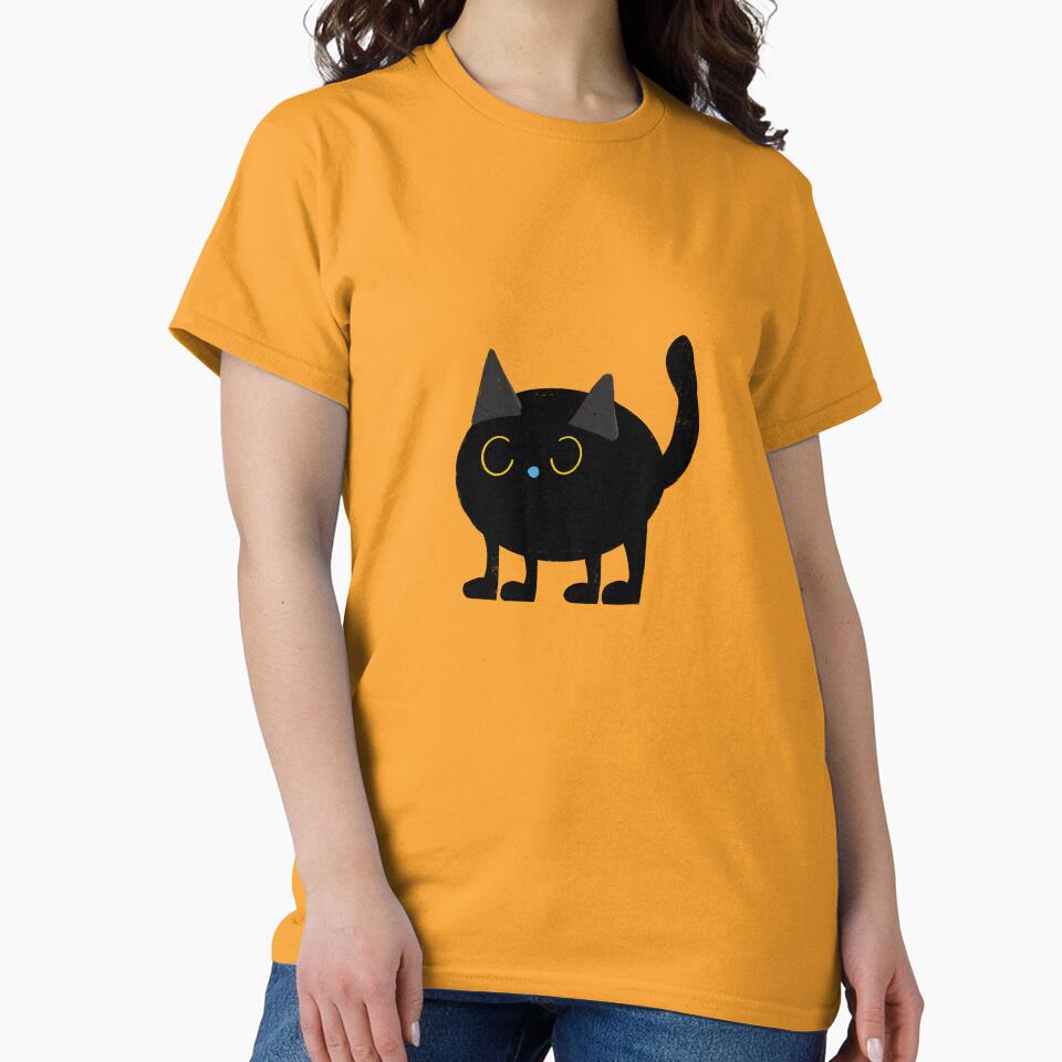 Halloween Cute Kawaii Black Cat Yellow by susycosta