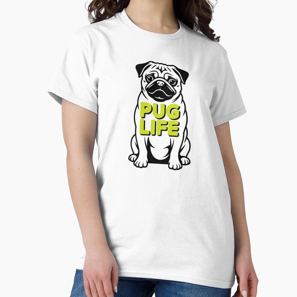 Vintage Mountain Pug Life Minimalist Vector Art by chattsuede
