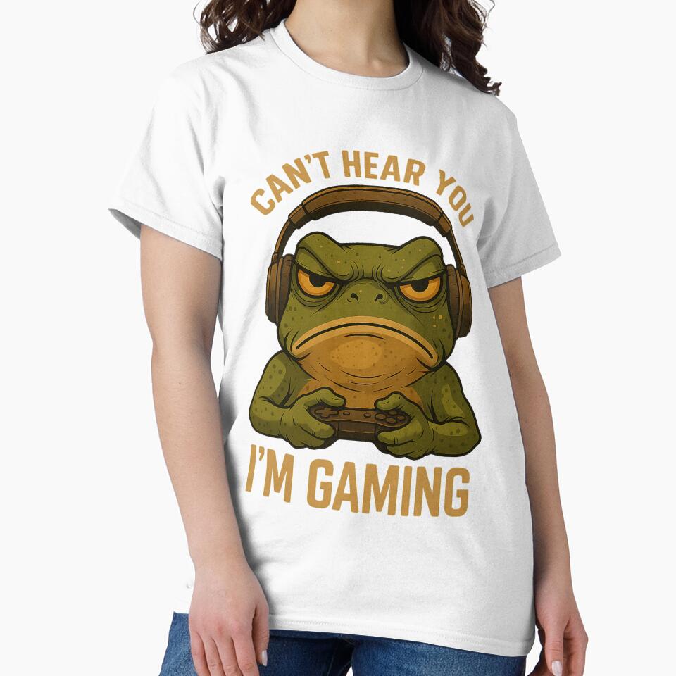 Can’t Hear You I’m Gaming Frog Headphones Funny by cerima