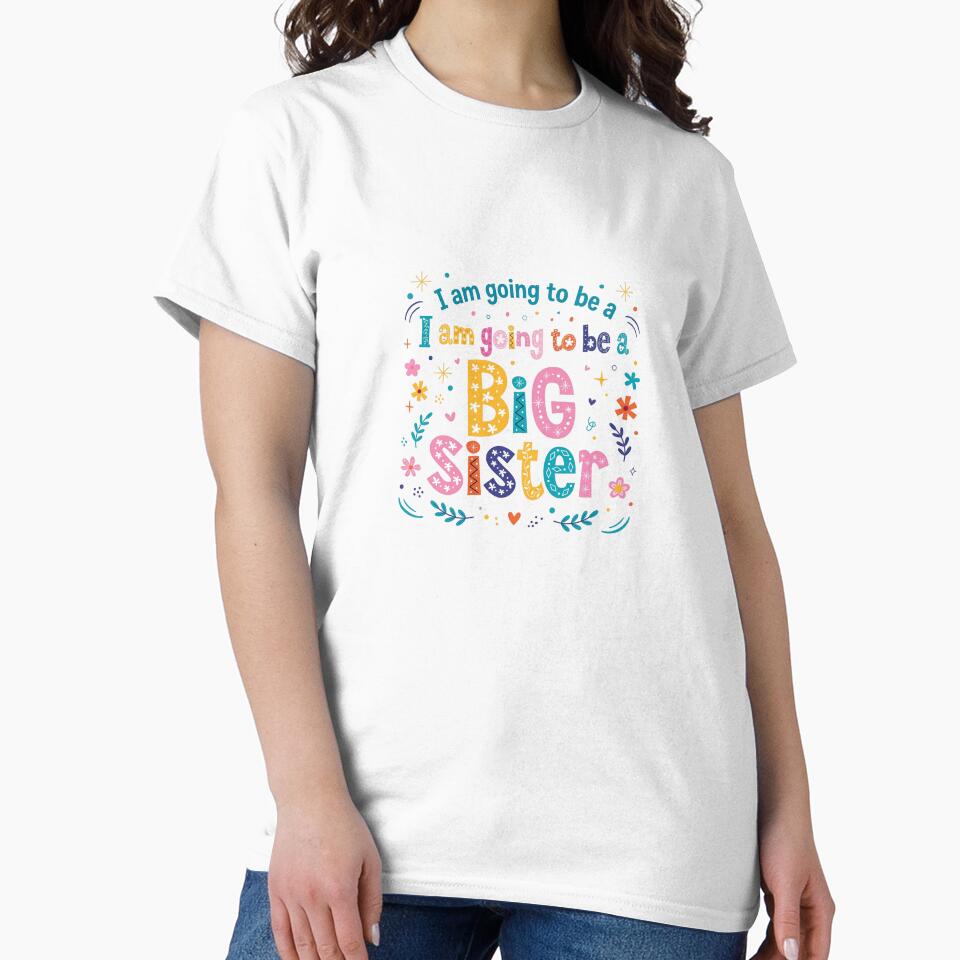 I Am Going To Be A Big Sister - Cute Colorful Floral Announcement by Yassinejayed