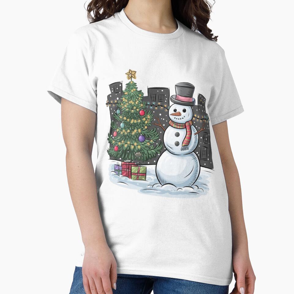 Joyful Happy Snowman with Festive Cheer - Winter Holiday by XquisiteFashion