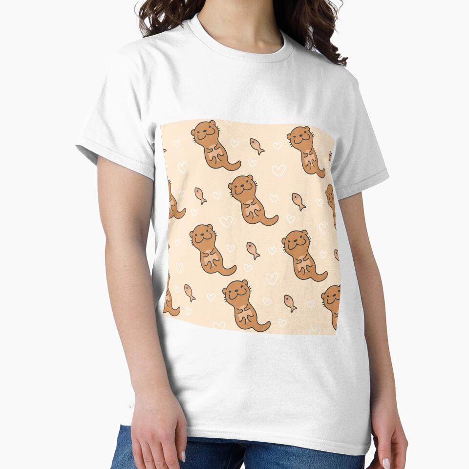 Cute Otter And Hearts by AletacStore