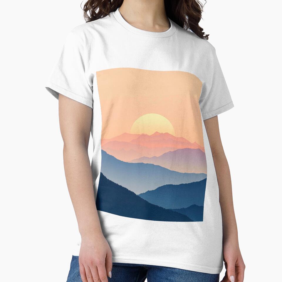 Minimalist Mountain Sunrise Landscape by FredyDesignHub