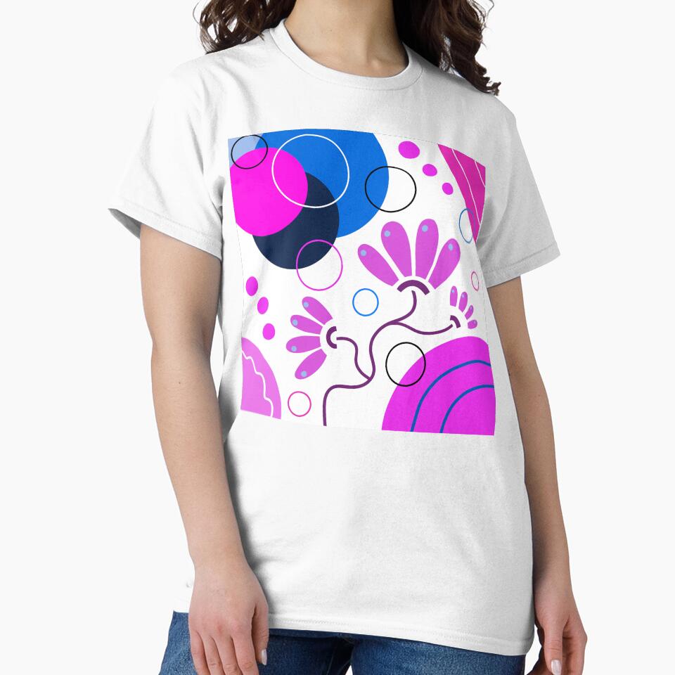 Blue Pink Purple Whimsical Boho Design by Sartoris Art