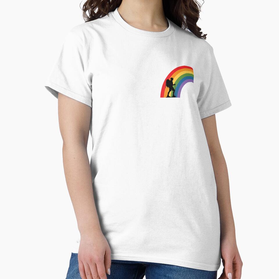 Rainbow Hiker – Colorful Hiking Pride Outdoor Adventure Design by Free Soul Designs