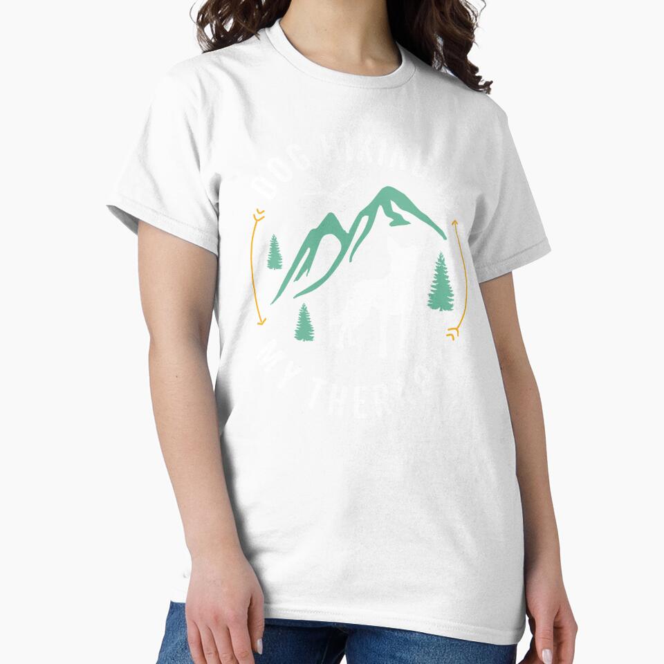 Dog Hiking is My Therapy | Minimalist Outdoor Mountain Adventure Dog by arlutai