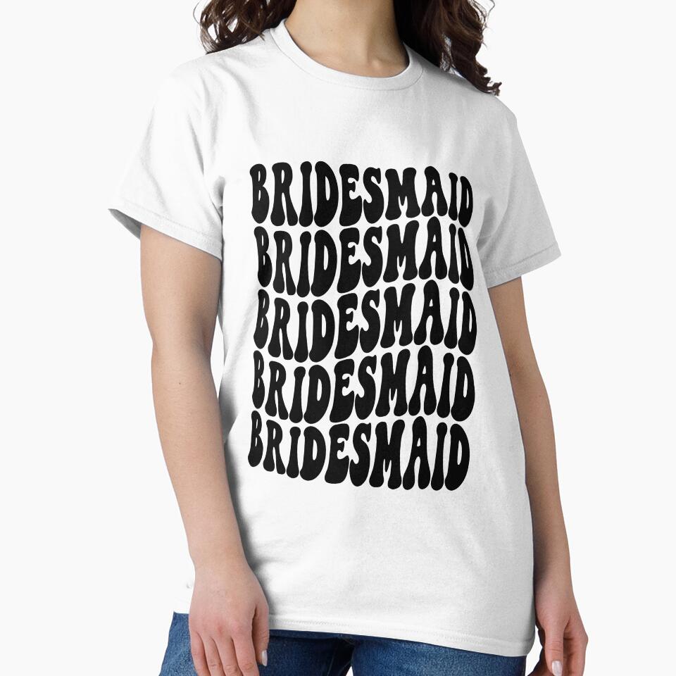 Bridesmaid Black Retro Graphic Bridal Party Gifts for Bachelorette Party by mysticblvd