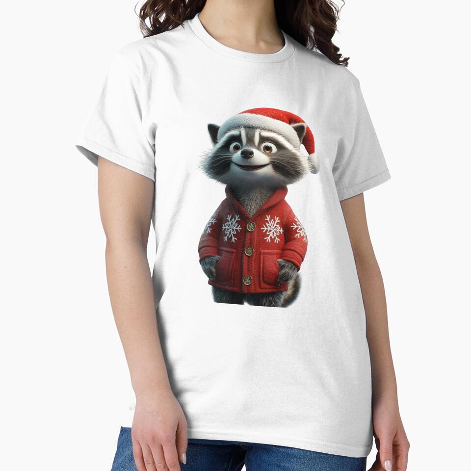 Raccoon Christmas Design by NicolasGlowArt
