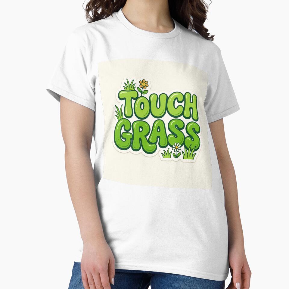 Touch Grass Funny Meme Gamer Quote by AEVORI
