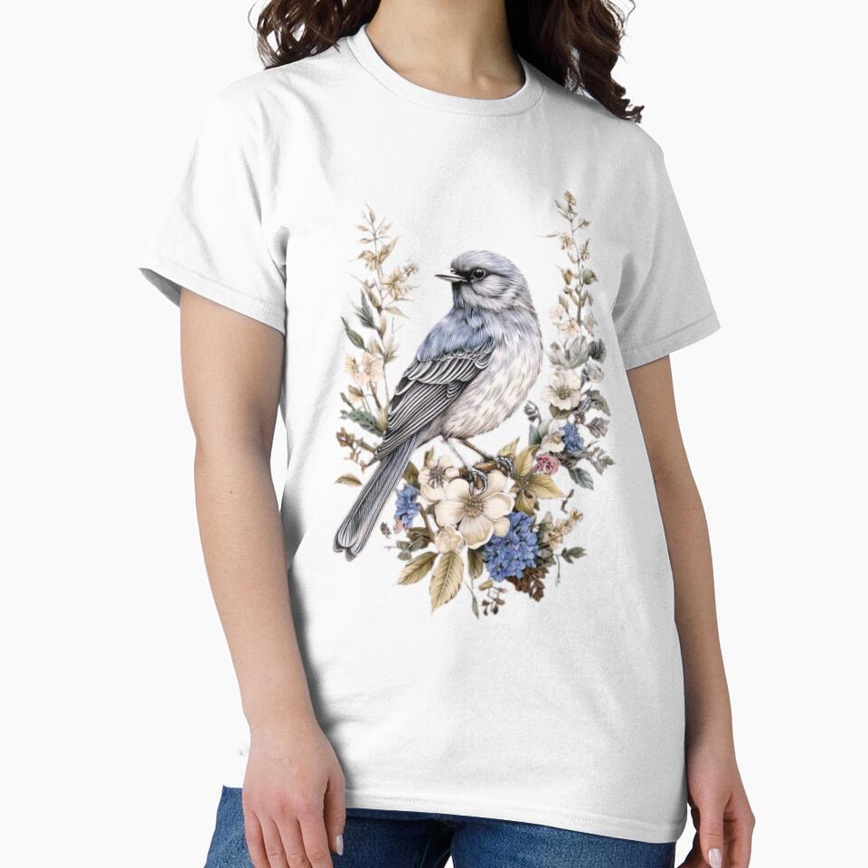 Peaceful Bird Among Wildflowers by DehatiCanvas