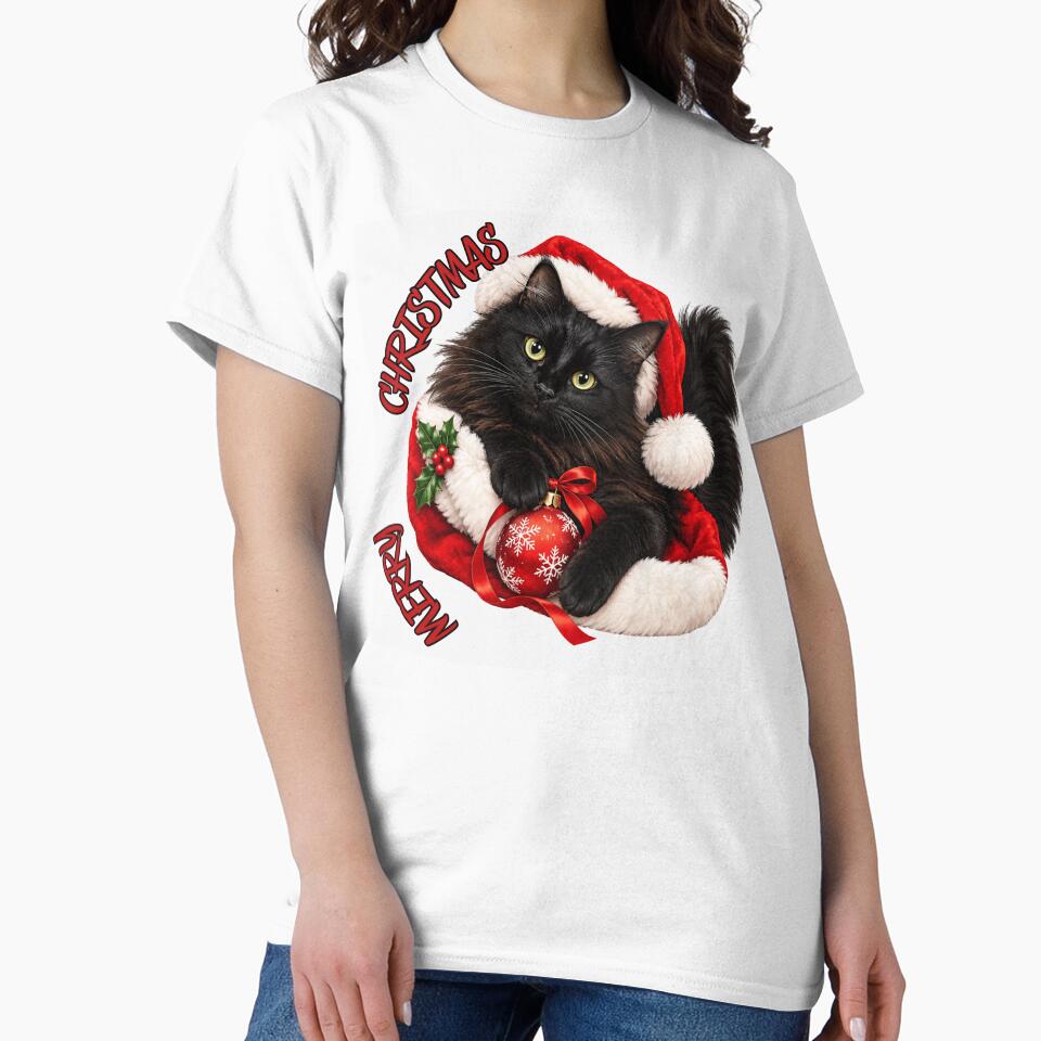 Merry Christmas with Floof Black Cat by lumar23