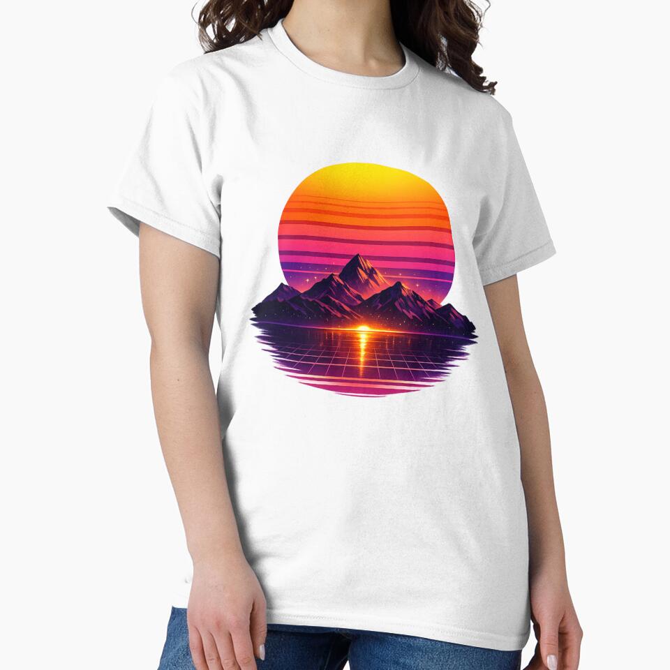 Retro Synthwave Sunset Mountain – 80s Vaporwave Retro Vintage Aesthetic by ArtWaveStudio8