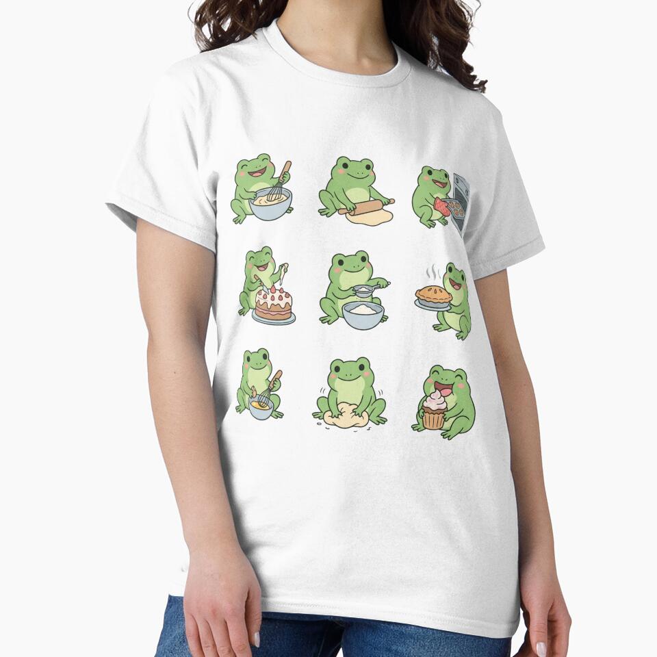 Cute Baking Frogs Sticker Sheet Kawaii Chef Amphibian by raedattia