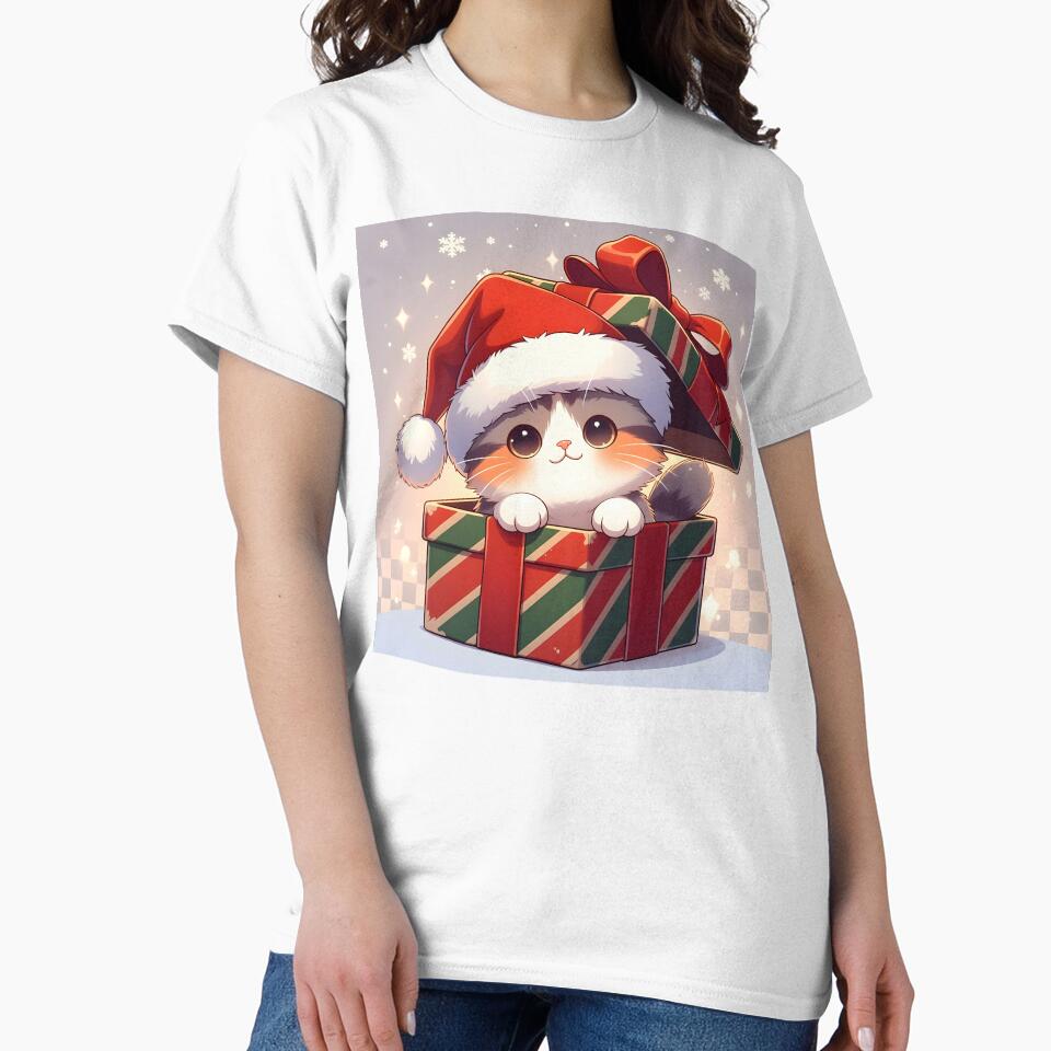 Merry Christmas Cat – Cute Cat in Santa Hat Christmas Design by goodshopsshop
