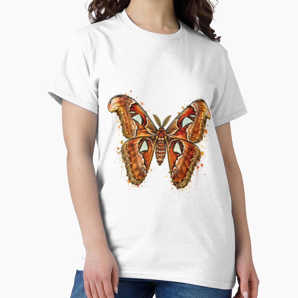 Atlas Moth Watercolor Art – Majestic Giant Moth Nature Illustration by ColorSplash123