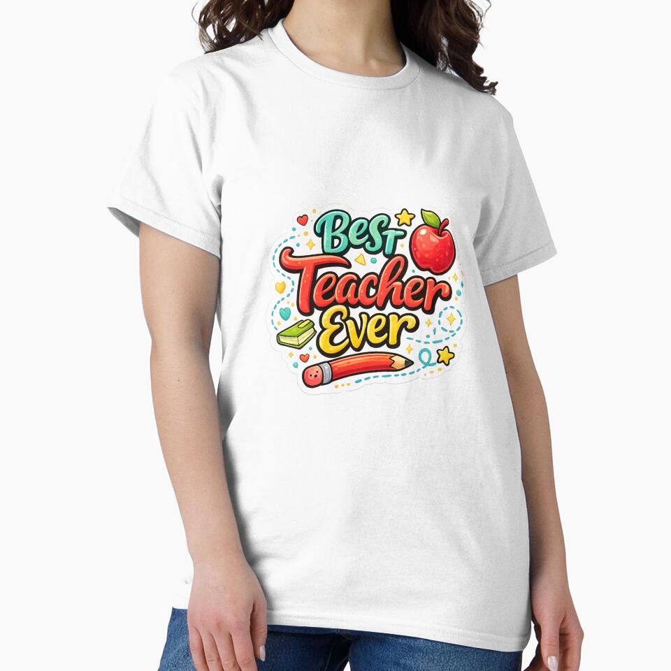 Best Teacher Ever Cute Teacher Appreciation Gift  Colorful School Vinyl Decal by MR4me