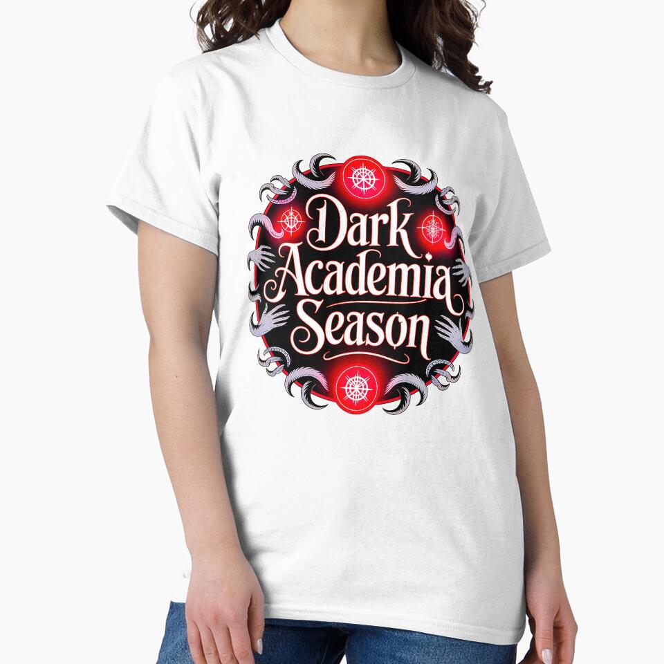 Dark Academia Season Gothic Hands Occult Red Design by Amanda's Factory