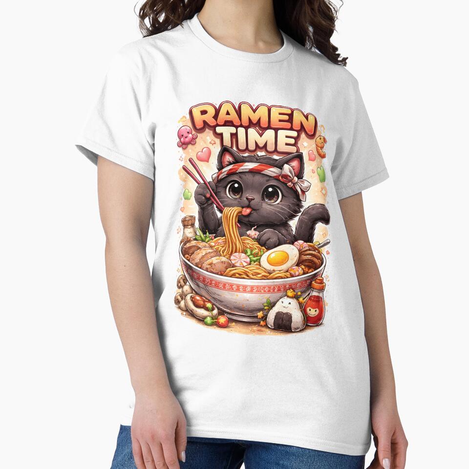 Cute Ramen Cat Kawaii Food Lover Design by Nixora