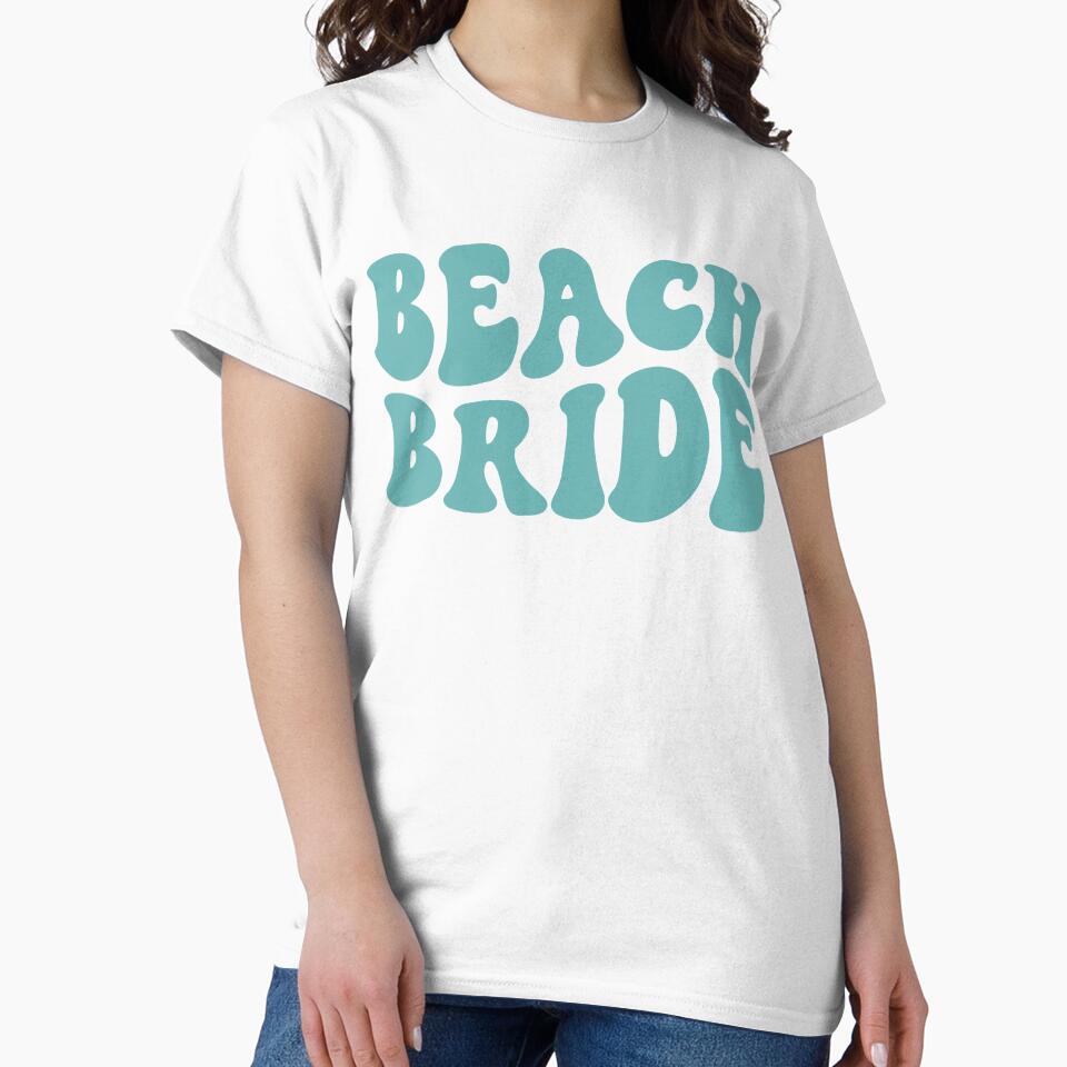 Beach Bride Beachy Teal Retro Graphic Bridal Party Gifts for Bachelorette Party by mysticblvd