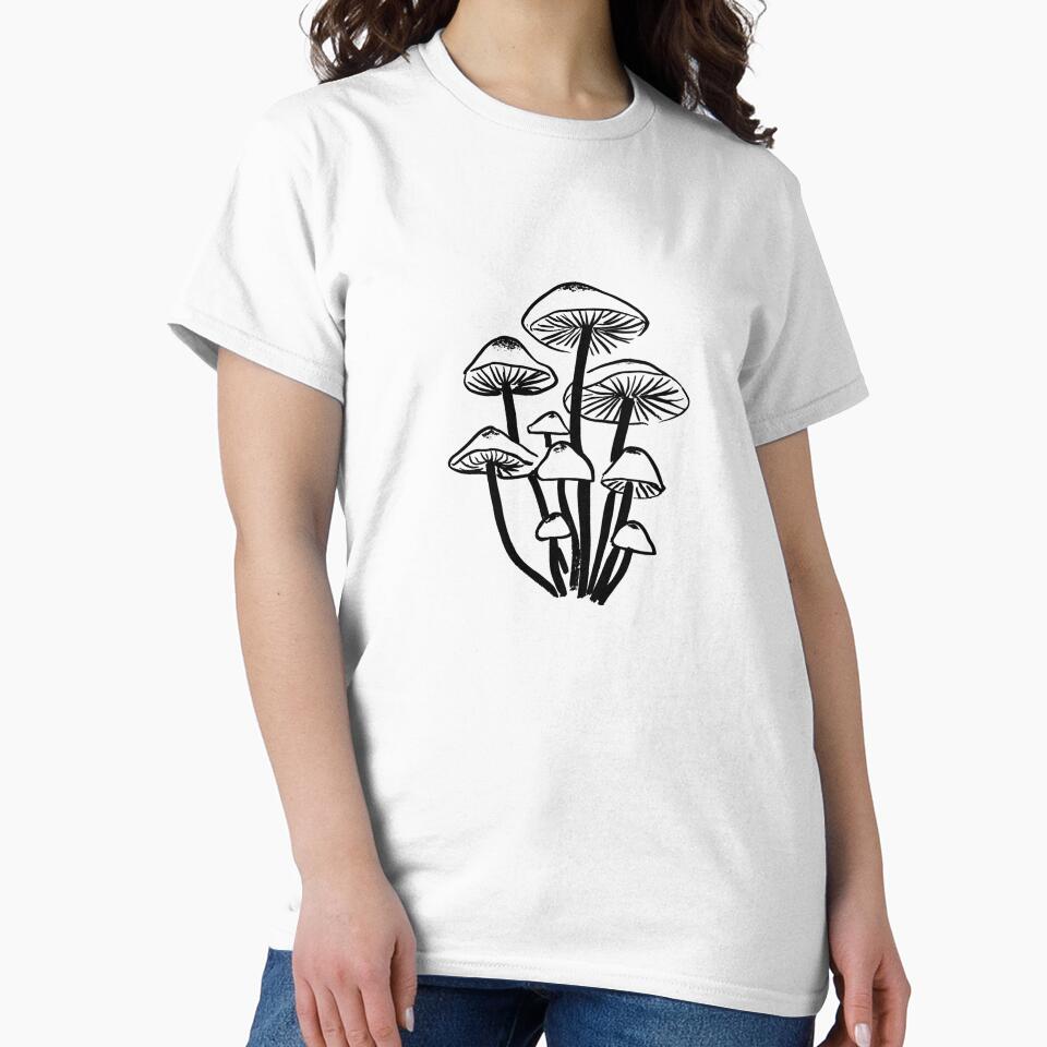 Vintage Mushroom Botanical Line Art by jianina-alondra