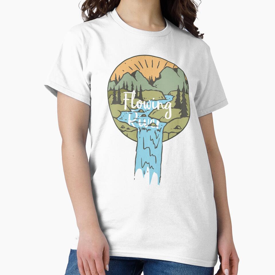 Mountain With Flowing River View by OnlyPrint20