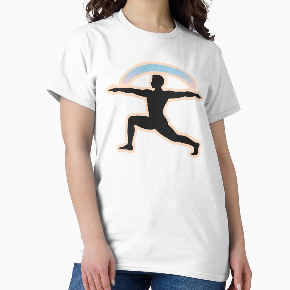 Soft Strength Yoga Warrior II Minimal Art by TrendMorphic