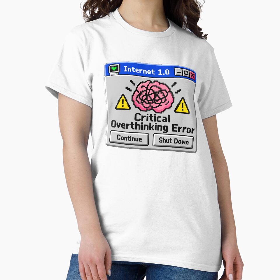 Critical Overthinking Error – Funny Retro Computer Pixel Art by MetaModel Editions