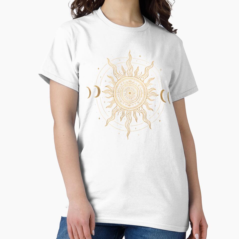 Golden Sun and Moon - Boho Moon Phase by ZBIFBOUETLA