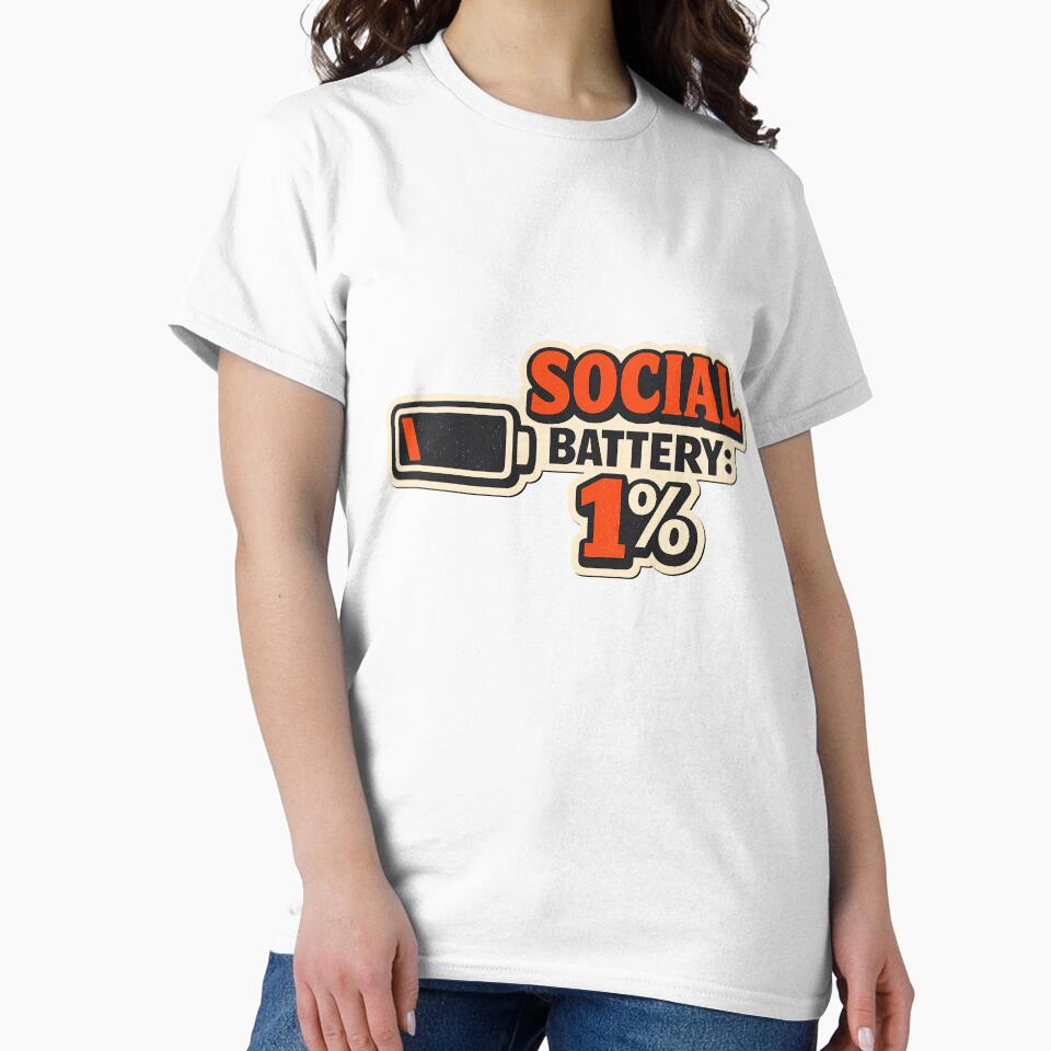 My Social Battery Is At 1% - Funny Introvert Gift by Art JSMY