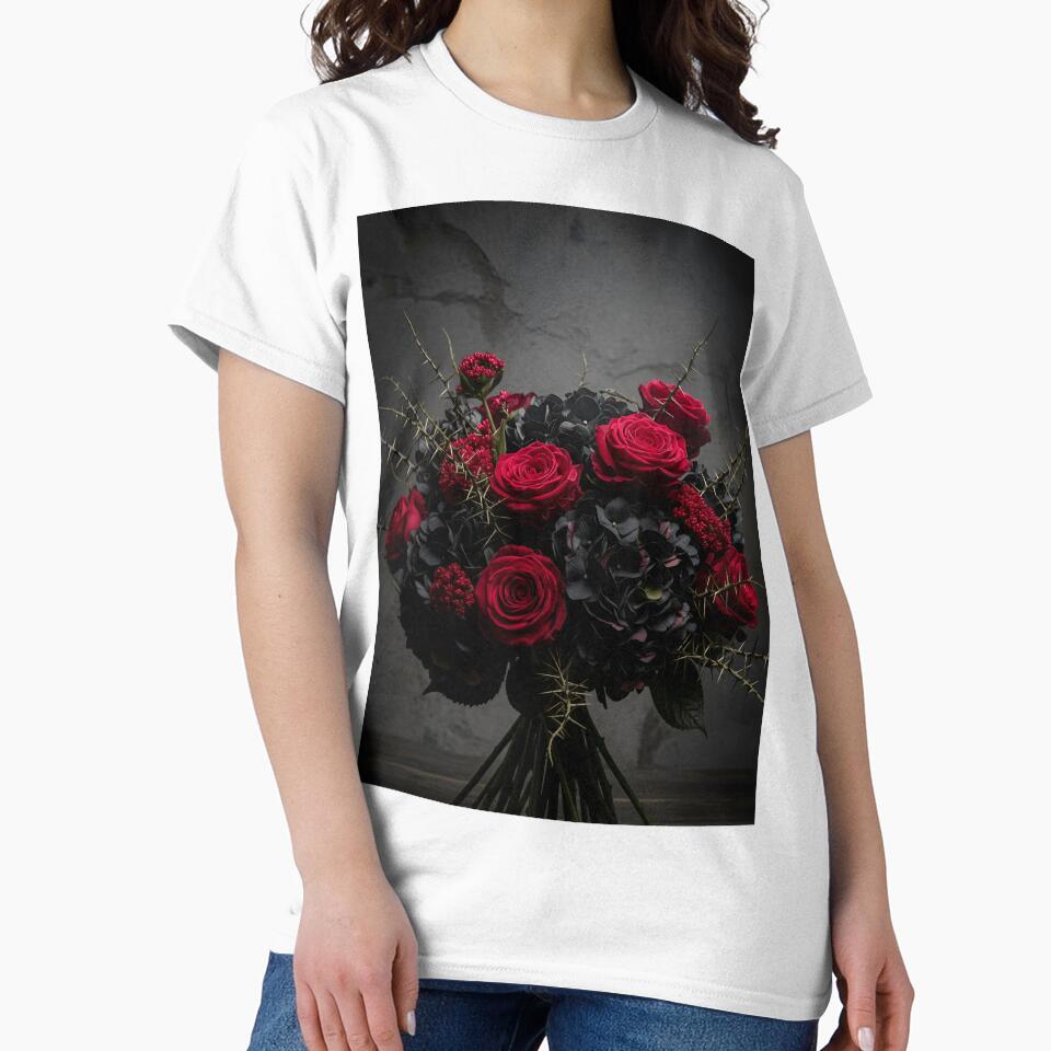 Moody Gothic Red Roses & Black Lilies | Dark Floral Aesthetic Gift by Simple_Lines2025