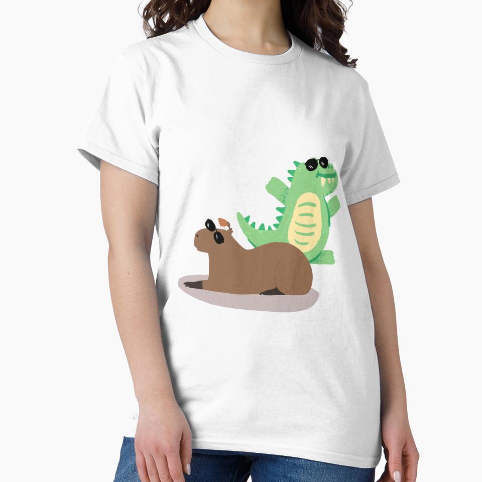 Cool Capybara and Crocodile by Tamas Das