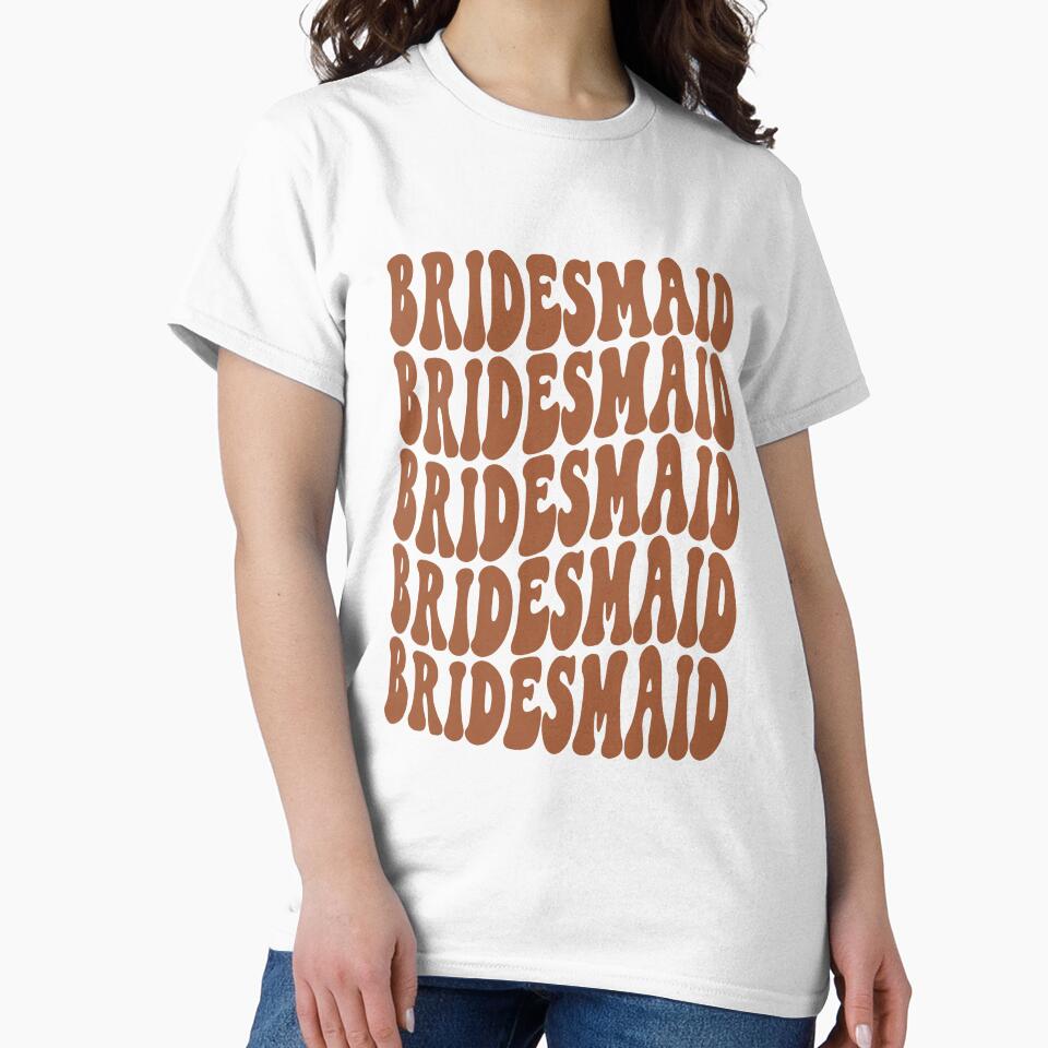 Bridesmaid Terracotta Retro Graphic Bridal Party Gifts for Bachelorette Party by mysticblvd